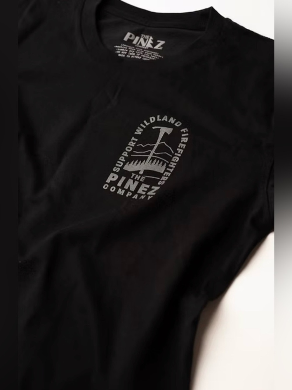 The Pinez Company Wildland Firefighter Tee Black Large NWT